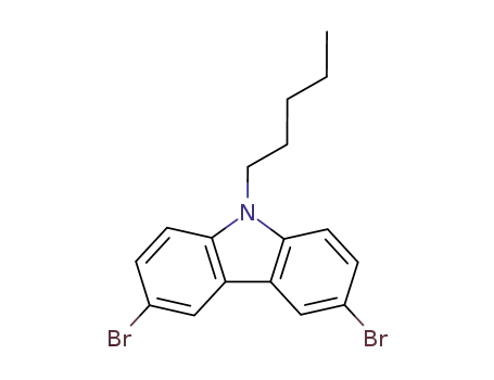Molecular Structure of 875797-70-9 (9H-Carbazole, 3,6-dibromo-9-pentyl-)