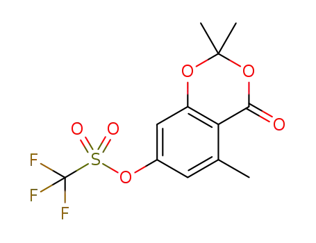 Molecular Structure of 940289-71-4 (2,2,5-trimethyl-4-oxo-4H-1,3-benzodioxin-7-yl trifluoromethanesulfonate)