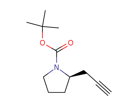 Molecular Structure of 916263-17-7 (1-Pyrrolidinecarboxylicacid, 2-(2-propyn-1-yl)-, 1,1-dimethylethyl ester, (2R)-)