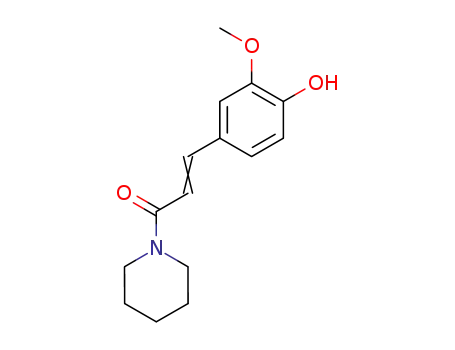 Molecular Structure of 38448-14-5 (Piperidine, 1-(3-(4-hydroxy-3-methoxyphenyl)-1-oxo-2-propenyl)-)