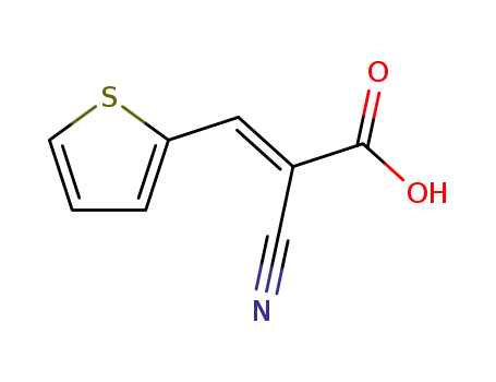 Molecular Structure of 58177-53-0 (2-Cyano-3-(2-thienyl)acrylic acid)