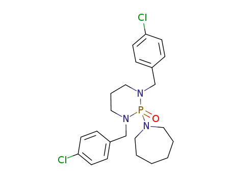Molecular Structure of 14992-07-5 (1-[1,3-bis(4-chlorobenzyl)-2-oxido-1,3,2-diazaphosphinan-2-yl]azepane)