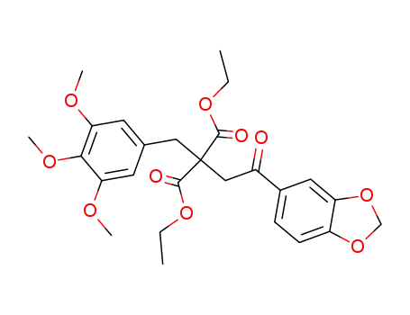 Molecular Structure of 7400-87-5 (diethyl [2-(1,3-benzodioxol-5-yl)-2-oxoethyl](3,4,5-trimethoxybenzyl)propanedioate)