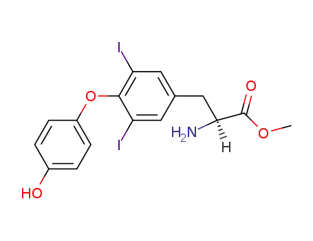 Molecular Structure of 203585-45-9 (L-TYROSINE, O-(4-HYDROXYPHENYL)-3,5-DIIODO-, METHYL ESTER)