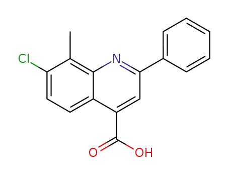 Molecular Structure of 500346-26-9 (7-CHLORO-8-METHYL-2-PHENYLQUINOLINE-4-CARBOXYLICACID)
