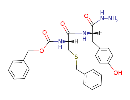 75686-12-3,benzyl [3-(benzylsulfanyl)-1-{[1-hydrazinyl-3-(4-hydroxyphenyl)-1-oxopropan-2-yl]amino}-1-oxopropan-2-yl]carbamate (non-preferred name),