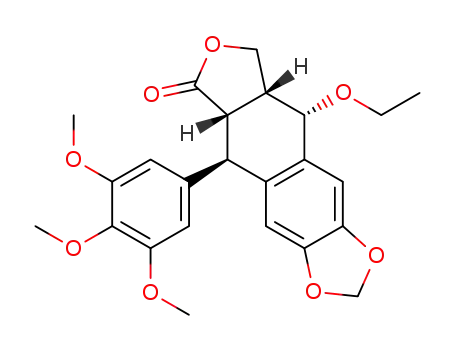 Molecular Structure of 78215-99-3 (Furo(3,4:6,7)naphtho(2,3-d)-1,3-dioxol-6(5aH)-one, 9-ethoxy-5,8,8a,9-tetrahydro-5-(3,4,5-trimethoxyphenyl)-, (5R-(5alpha,5aalpha,8aalpha,9beta))-)