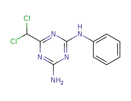 Molecular Structure of 30355-65-8 (6-(dichloromethyl)-N-phenyl-1,3,5-triazine-2,4-diamine)