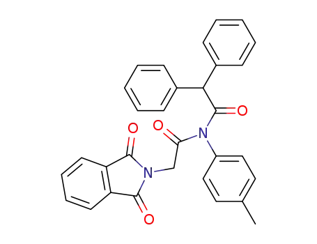 Molecular Structure of 7494-88-4 (N-[(1,3-dioxo-1,3-dihydro-2H-isoindol-2-yl)acetyl]-N-(4-methylphenyl)-2,2-diphenylacetamide)