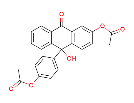 Molecular Structure of 7477-37-4 (4-[3-(acetyloxy)-9-hydroxy-10-oxo-9,10-dihydroanthracen-9-yl]phenyl acetate)