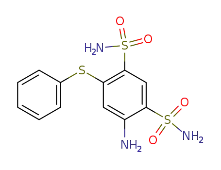 Molecular Structure of 37531-26-3 (4-amino-6-phenylsulfanyl-benzene-1,3-disulfonic acid diamide)