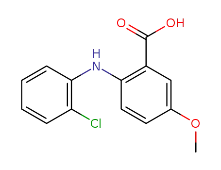 Molecular Structure of 56980-11-1 (Benzoic acid, 2-[(2-chlorophenyl)amino]-5-methoxy-)
