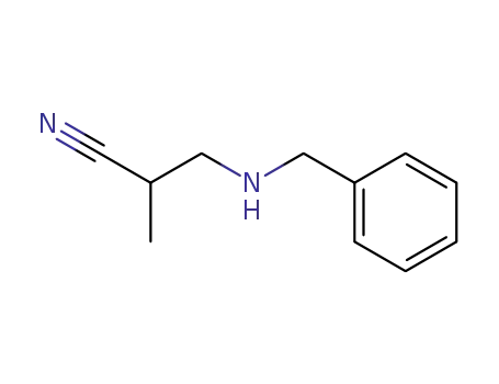 Molecular Structure of 59970-77-3 (Propanenitrile, 2-methyl-3-[(phenylmethyl)amino]-)