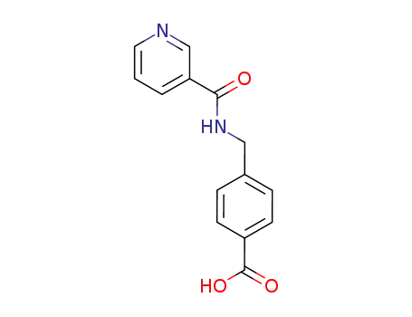 Molecular Structure of 110576-10-8 (Benzoic acid, 4-[[(3-pyridinylcarbonyl)amino]methyl]-)