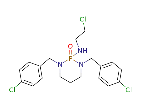 Molecular Structure of 14745-89-2 (1,3-bis(4-chlorobenzyl)-N-(2-chloroethyl)-1,3,2-diazaphosphinan-2-amine 2-oxide)