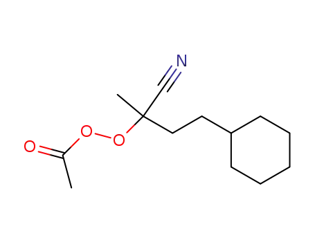 Molecular Structure of 58422-64-3 (Peracetic acid 1-cyano-3-cyclohexyl-1-methylpropyl ester)