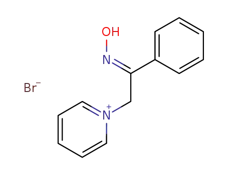 Molecular Structure of 14181-82-9 (Pyridinium, 1-[2-(hydroxyimino)-2-phenylethyl]-, bromide)