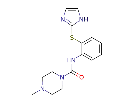 Molecular Structure of 81382-55-0 (1-Piperazinecarboxamide, N-[2-(1H-imidazol-2-ylthio)phenyl]-4-methyl-)