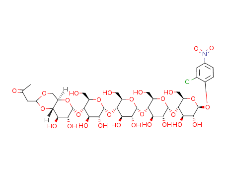 b-D-Glucopyranoside,2-chloro-4-nitrophenyl O-4,6-O-(3-oxobutylidene)-a-D-glucopyranosyl-(1?4)-O-a-D-glucopyranosyl-(1?4)-O-a-D-glucopyranosyl-(1?4)-O-a-D-glucopyranosyl-(1?4)-