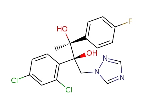 Molecular Structure of 107680-10-4 ((2R,3S)-2-(2,4-dichlorophenyl)-3-(4-fluorophenyl)-1-(1H-1,2,4-triazol-1-yl)butane-2,3-diol)