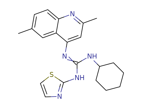 71079-82-8,2-cyclohexyl-1-(2,6-dimethylquinolin-4-yl)-3-(1,3-thiazol-2-yl)guanidine,