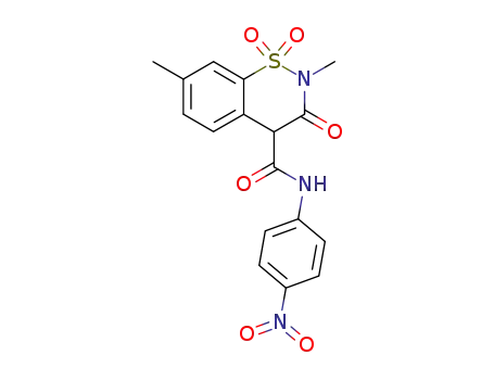 2,7-dimethyl-1,1,3-trioxo-1,2,3,4-tetrahydro-1λ<sup>6</sup>-benzo[<i>e</i>][1,2]thiazine-4-carboxylic acid 4-nitro-anilide