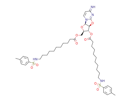 (3a<i>S</i>)-3<i>c</i>-[11-(toluene-4-sulfonylamino)-undecanoyloxy]-2<i>t</i>-[11-(toluene-4-sulfonylamino)-undecanoyloxymethyl]-(3a<i>r</i>,9a<i>c</i>)-2,3,3a,9a-tetrahydro-furo[2',3':4,5]oxazolo[3,2-<i>a</i>]pyrimidin-6-ylideneamine