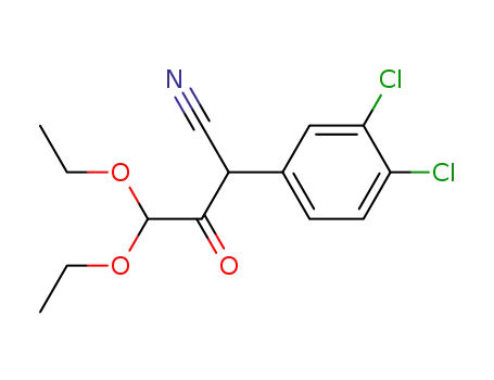 Molecular Structure of 20535-52-8 (2-(3,4-dichlorophenyl)-4,4-diethoxy-3-oxobutanenitrile)