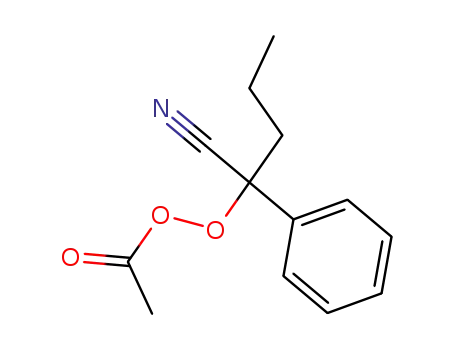 Molecular Structure of 58422-71-2 (Peracetic acid 1-cyano-1-phenylbutyl ester)