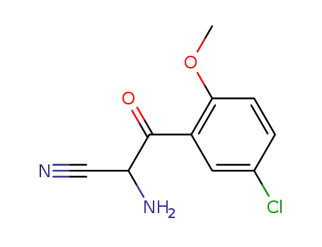 Molecular Structure of 770657-59-5 (Benzenepropanenitrile,  -alpha--amino-5-chloro-2-methoxy--bta--oxo-)