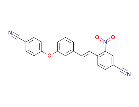 Molecular Structure of 90178-70-4 (Benzonitrile, 4-[2-[3-(4-cyanophenoxy)phenyl]ethenyl]-3-nitro-, (E)-)