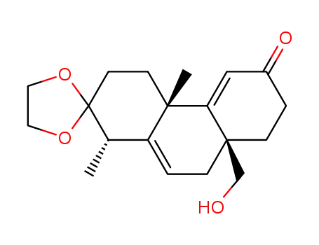 Molecular Structure of 109950-62-1 (1,3,4,4a,7,8,8a,9-octahydro-8aβ-hydroxymethyl-1α,4aβ-dimethyl-2,6-phenanthrenedione 2-(ethylene acetal))