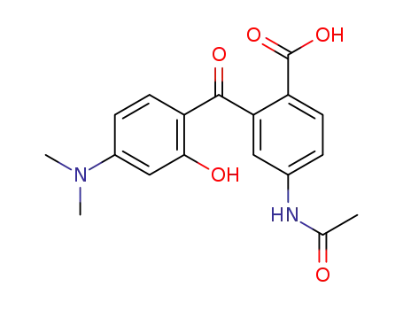 Molecular Structure of 166442-37-1 (5Acetamido-2carboxy-4-dimethylamino-2-hydroxybenzophenone)