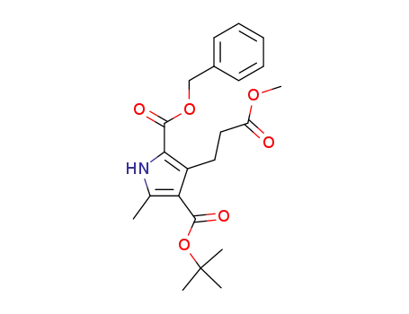 Molecular Structure of 53365-80-3 (2-BENZYL 4-(TERT-BUTYL) 3-(3-METHOXY-3-OXOPROPYL)-5-METHYL-1H-PYRROLE-2,4-DICARBOXYLATE)