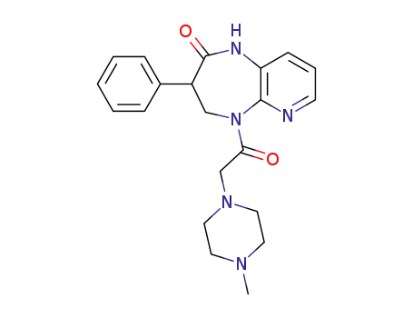 Molecular Structure of 90059-52-2 (3-phenyl-2-oxo-5-(2-(4-methylpiperazin-1-yl)acetyl)-1H-tetrahydropyrido(2,3b)(1,4)diazepine)