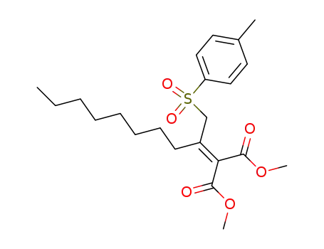 Molecular Structure of 108895-58-5 (Propanedioic acid, [1-[[(4-methylphenyl)sulfonyl]methyl]nonylidene]-,
dimethyl ester)