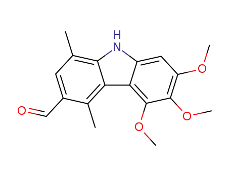 Molecular Structure of 79235-49-7 (3-formyl-5,6,7-trimethoxy-1,4-dimethylcarbazole)