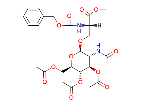 25644-83-1,O-[3-O,4-O,6-O-Triacetyl-2-(acetylamino)-2-deoxy-β-D-glucopyranosyl]-N-[(phenylmethoxy)carbonyl]-L-serine methyl ester,Alanine,3-[(2-acetamido-2-deoxy-b-D-glucopyranosyl)oxy]-N-carboxy-, N-benzyl methyl ester,3',4',6'-triacetate, L- (8CI); NSC 173939