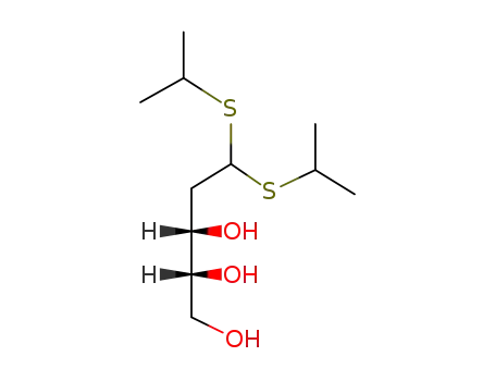 Molecular Structure of 6301-46-8 (5,5-Bis(propan-2-ylsulfanyl)pentane-1,2,3-triol)