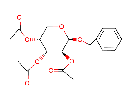 Molecular Structure of 5329-59-9 (benzyl 2,3,4-tri-O-acetylpentopyranoside)