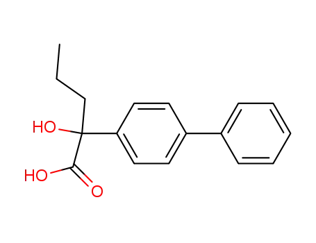Molecular Structure of 5449-43-4 (2-(biphenyl-4-yl)-2-hydroxypentanoic acid)