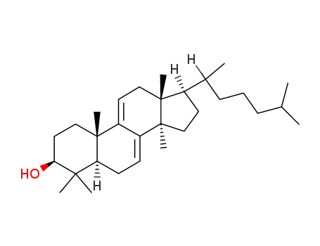 Molecular Structure of 2644-75-9 ((3beta,5xi)-lanosta-7,9(11)-dien-3-ol)