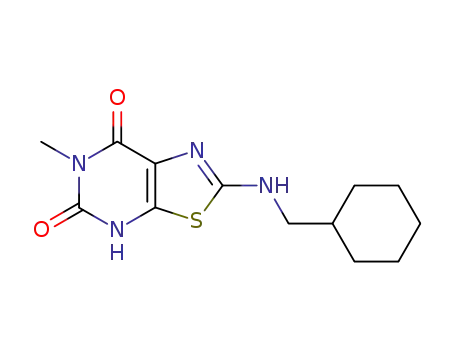 Molecular Structure of 7468-74-8 (2-[(cyclohexylmethyl)amino]-6-methyl[1,3]thiazolo[5,4-d]pyrimidine-5,7(4H,6H)-dione)