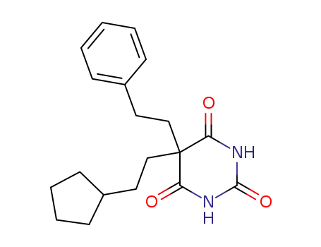 Molecular Structure of 7468-40-8 (5-(2-cyclopentylethyl)-5-(2-phenylethyl)pyrimidine-2,4,6(1H,3H,5H)-trione)