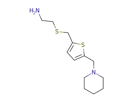 Molecular Structure of 106670-51-3 (Ethanamine, 2-[[[5-(1-piperidinylmethyl)-2-thienyl]methyl]thio]-)