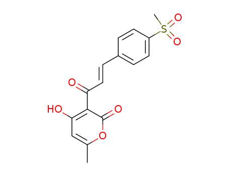 2H-Pyran-2-one,
4-hydroxy-6-methyl-3-[3-[4-(methylsulfonyl)phenyl]-1-oxo-2-propenyl]-,
(E)-