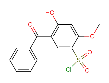 Molecular Structure of 121715-18-2 (5-benzoyl-4-hydroxy-2-methoxy-benzenesulfonyl chloride)
