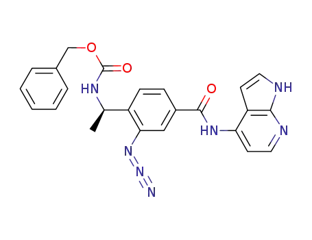 Molecular Structure of 173898-06-1 ((R)-N-(1H-pyrrolo[2,3-b]pyridin-4-yl)-3-azido-4-(1-benzyloxycarbonylaminoethyl)benzamide)