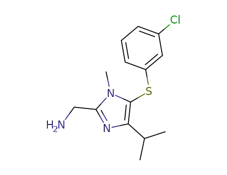 Molecular Structure of 178981-67-4 (1-{5-[(3-chlorophenyl)sulfanyl]-1-methyl-4-(1-methylethyl)-1H-imidazol-2-yl}methanamine)