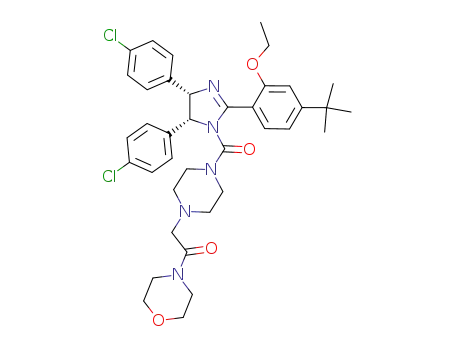 Molecular Structure of 870120-40-4 (2-[4-[[(4S,5R)-4,5-Bis(4-chlorophenyl)-2-[4-(1,1-dimethylethyl)-2-ethoxyphenyl]-4,5-dihydro-1H-imidazol-1-yl]carbonyl]-1-piperazinyl]-1-(4-morpholinyl)ethanone)